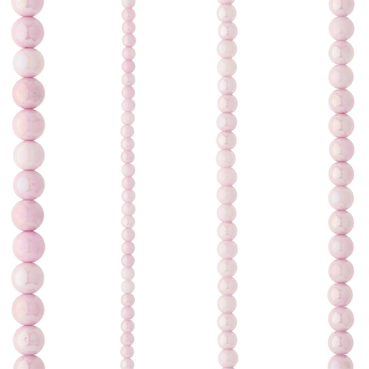 12 Pack: Light Violet Marble Glass Round Beads by Bead Landing™